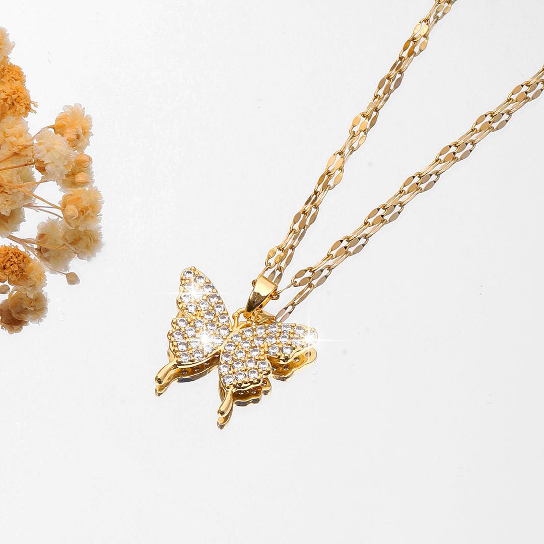 Collares acero inoxidable · collar de corazón dorado